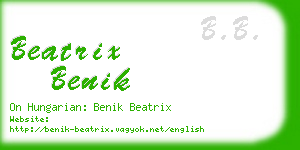 beatrix benik business card